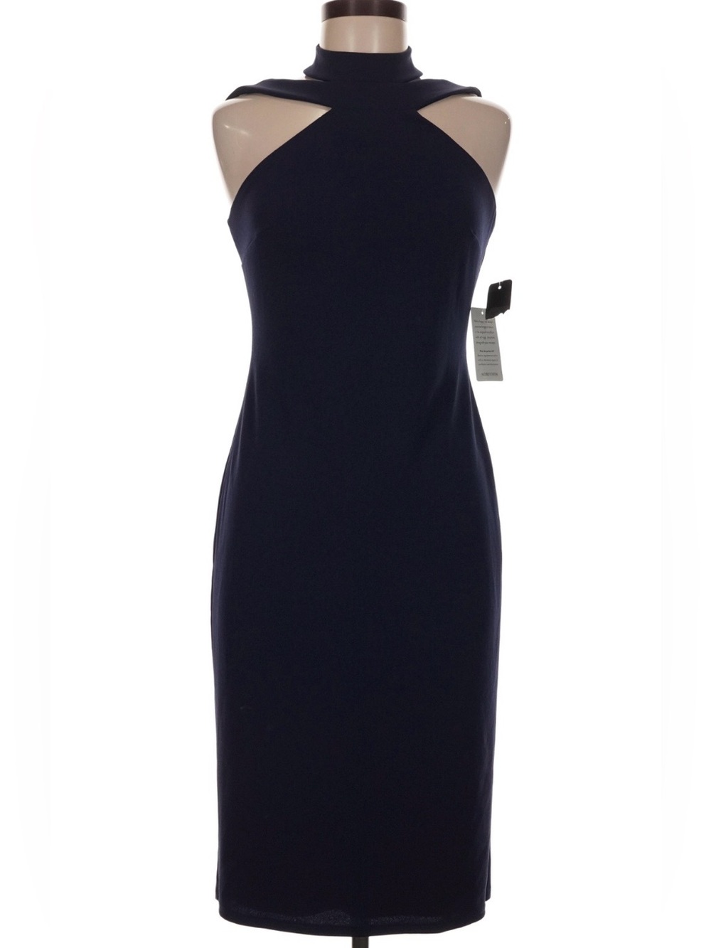 Bebe Navy One-Shoulder Cross-Neck Bodycon Cocktail Dress 6- NWT
